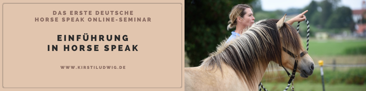 Das erste deutsche Horse Speak Basis Online-Seminar mit Kirsti 
