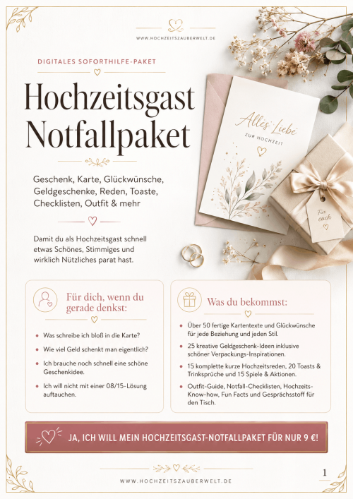 Hochzeitsgast-Rundum-Sorglos-Paket · für die Hochzeitssaison