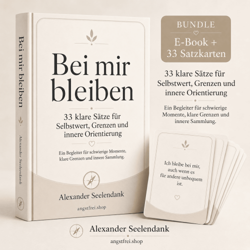E-Book + 33 Satzkarten für Selbstwert + Grenzen · Angstfrei