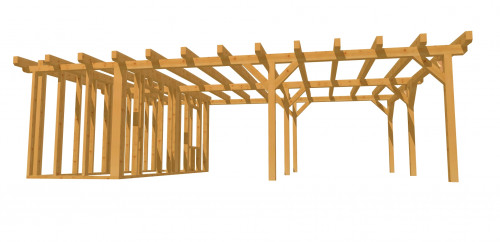 Carport mit Geräteschuppen 18