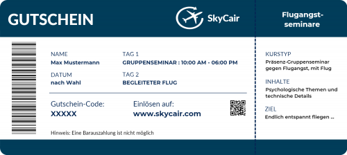 Gutschein einen Flugangstkurs mit Flug